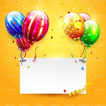 وکتور تولد وکتور بادکنک رنگی وکتور کاغذ رنگی