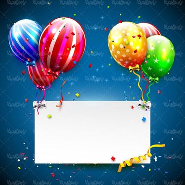وکتور تولد وکتور بادکنک رنگی وکتور کاغذ رنگی