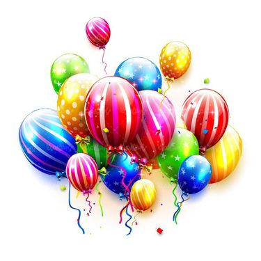 وکتور تولد وکتور بادکنک رنگی وکتور کاغذ رنگی