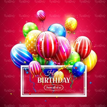 وکتور تولد وکتور بادکنک رنگی وکتور کاغذ رنگی