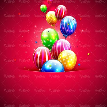 وکتور تولد وکتور بادکنک رنگی وکتور کاغذ رنگی