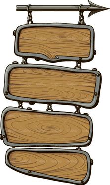 وکتور تابلو چوبی وکتور علامت راهنمای چوبی