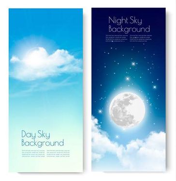 وکتور آسمان روز وکتور آسمان شب