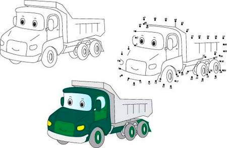 وکتور کامیون کارتونی وکتور نقاشی کامیون