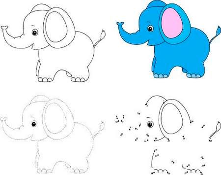 وکتور فیل کارتونی وکتور نقاشی فیل