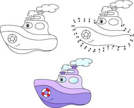 وکتور نقاشی کشتی   وکتور کشتی  کارتونی