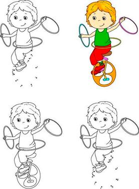 وکتور نقاشی بچه وکتور حلقه زدن کودک