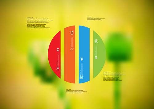 وکتور اینفوگرافی  رنگی وکتور اینفوگرافی دایره ای