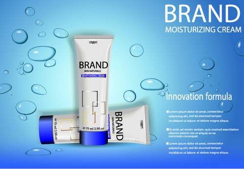 وکتور لوازم آرایشی وکتور کرم تیوپی  وکتور شبنم