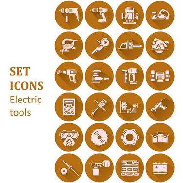 وکتور آیکن مجموع ابزار های الکترونیکی