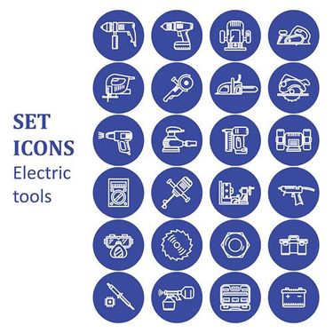 وکتور آیکن مجموع ابزار های الکترونیکی