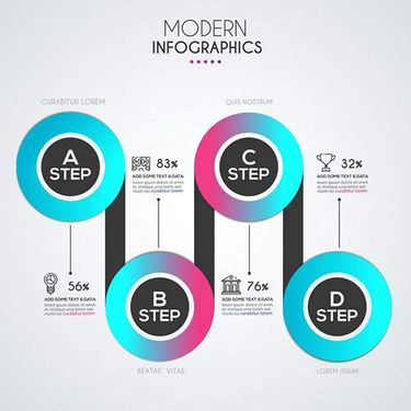 وکتور اینفوگرافی گرافیکی وکتور اینفوگرافی رنگی