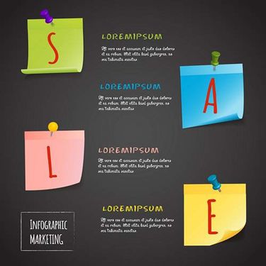 وکتور اینفوگرافی بازاریابی وکتور کاغذ یادداشت