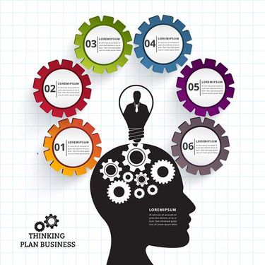 وکتور مغز انسان وکتور اینفوگرافی وکتور چرخ دنده