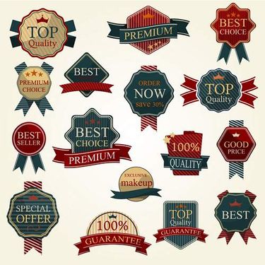 وکتور لیبل طلایی وکتور برچسب گرافیکی