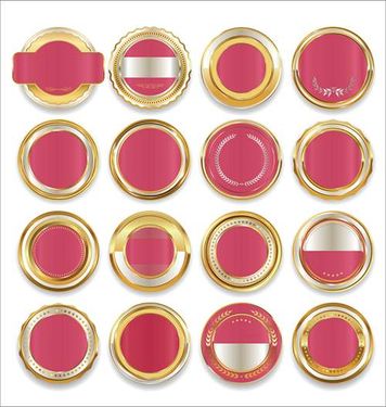 وکتور لیبل طلایی وکتور برچسب دایره ای