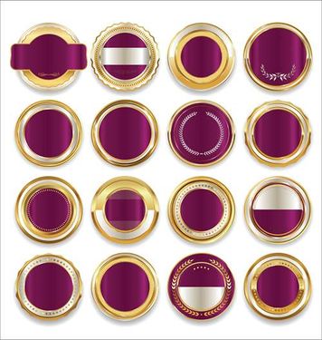 وکتور لیبل طلایی وکتور برچسب دایره ای