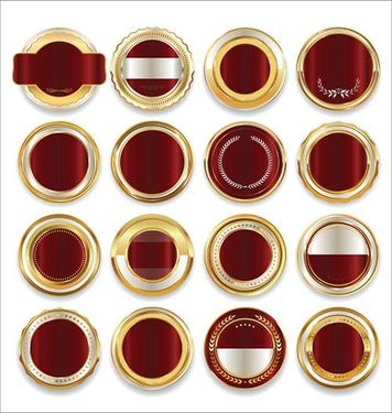 وکتور لیبل طلایی وکتور برچسب دایره ای