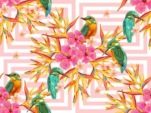 وکتور پس زمینه گل و مرغ وکتور بک گراند