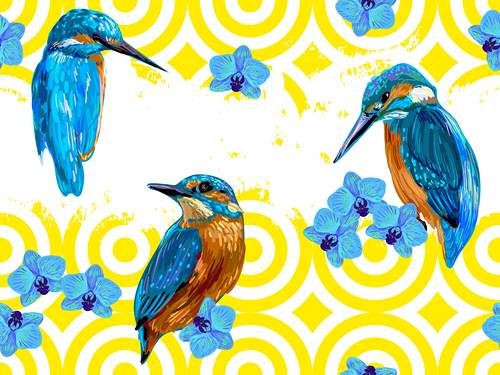 وکتور پس زمینه گل و مرغ وکتور بک گراند