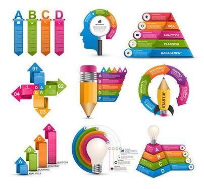 وکتور اینفوگرافی گرافیکی وکتور اینفوگرافی رنگی