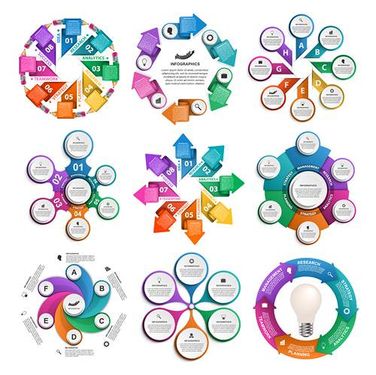 وکتور اینفوگرافی گرافیکی وکتور اینفوگرافی رنگی