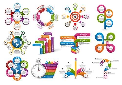 وکتور اینفوگرافی گرافیکی وکتور اینفوگرافی رنگی