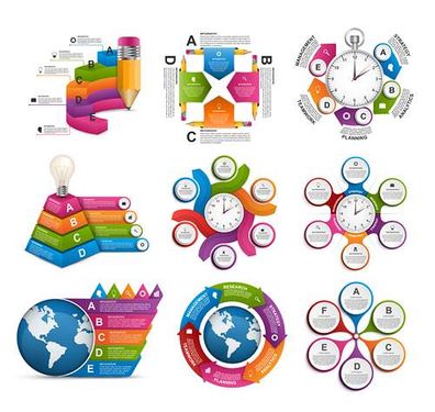 وکتور اینفوگرافی گرافیکی وکتور اینفوگرافی رنگی