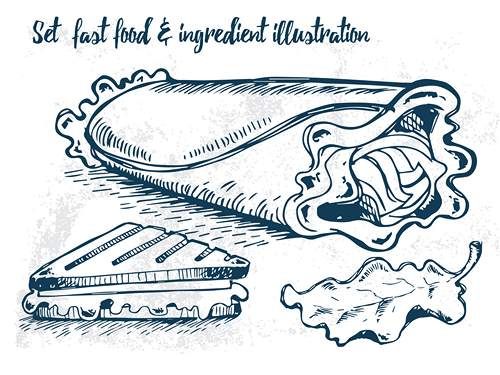 وکتور فست فود وکتور ساندویچ