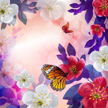 وکتور گل بهاری وکتور پروانه وکتور بک گراند