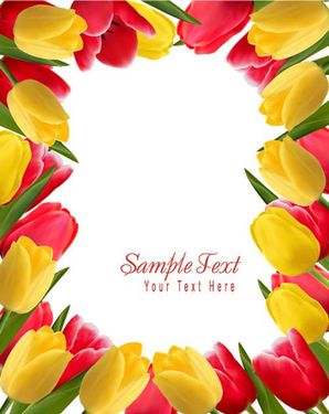 وکتور حاشیه گل قرمز وکتور قاب گل