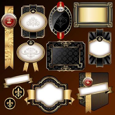 وکتور لیبل وکتور برچسب وکتور روبان طلایی