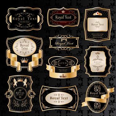 وکتور لیبل وکتور برچسب وکتور روبان طلایی