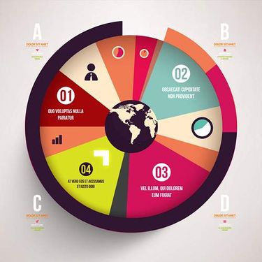 وکتور اینفوگافی رنگی وکتور اینفوگرافی  گرافیکی