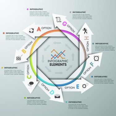 وکتور اینفوگرافی گرافیکی وکتور اینفوگرافی رنگی