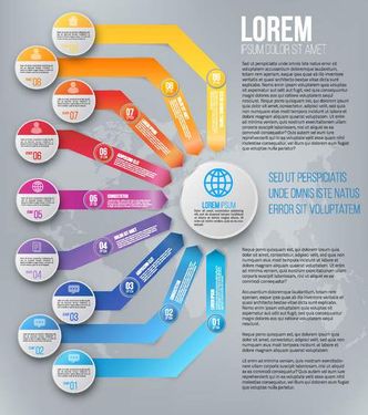 وکتور اینفوگرافی گرافیکی وکتور اینفوگرافی رنگی