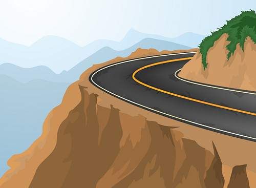 وکتور جاده  وکتور راه آسفالت وکتور جاده کوهستانی