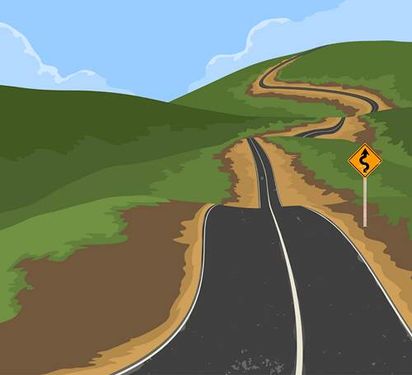 وکتور جاده  کوهستانی وکتور  راه پر پیچ و خم
