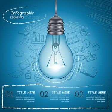 وکتور اینفوگرافی وکتور لامپ صد