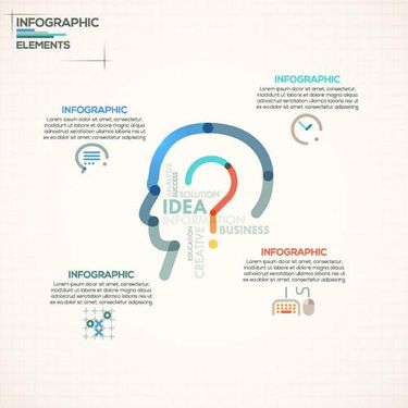 وکتور اینفوگرافی وکتور مغز انسان وکتور سر انسان