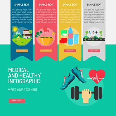 وکتور اینفوگرافی  پزشکی وکتور اینفوگرافی  رنگی