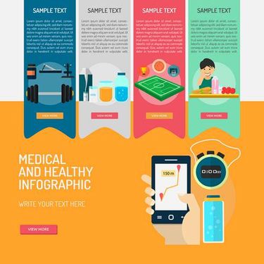 وکتور اینفوگرافی  پزشکی وکتور اینفوگرافی  رنگی