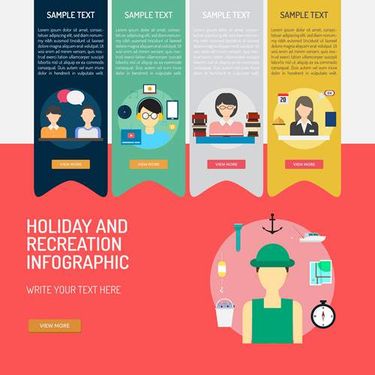 وکتور اینفوگرافی  گردشگری وکتور اینفوگرافی  رنگی