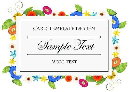 وکتور طراحی کارت وکتور حاشیه گل وکتور کادر گل