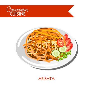 وکتور رستوران وکتور ظرف غذا وکتور روبان