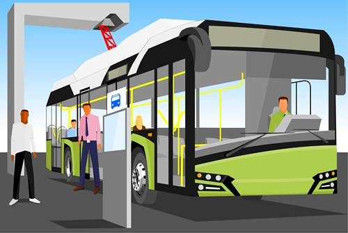 وکتور ایستگاه خط واحد وکتور ایستگاه اتوبوس