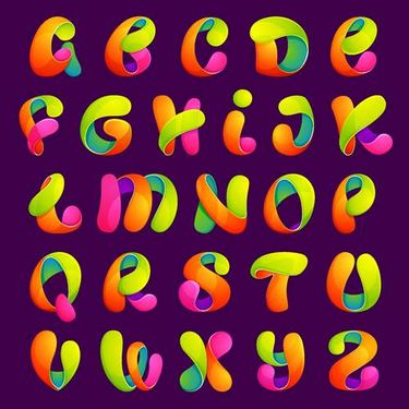 وکتور حروف سه بعدی وکتور حروف گرافیکی لاتین