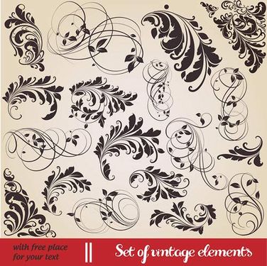 وکتور گل و بوته وکتور  المنت طراحی