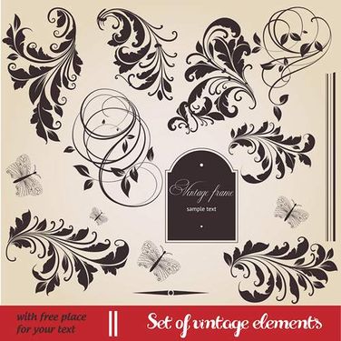 وکتور گل و بوته وکتور  المنت طراحی