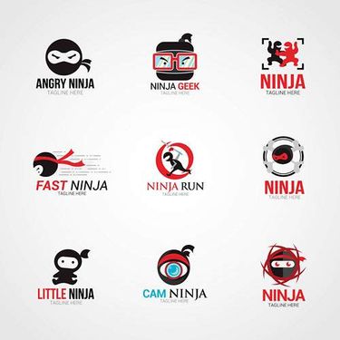 وکتور لوگو برنامه کودک وکتور لوگو نینجا